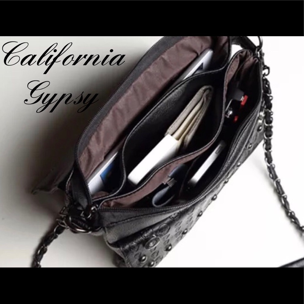 Large Studded Skull Crossbody Bag - Picture 4 of 10